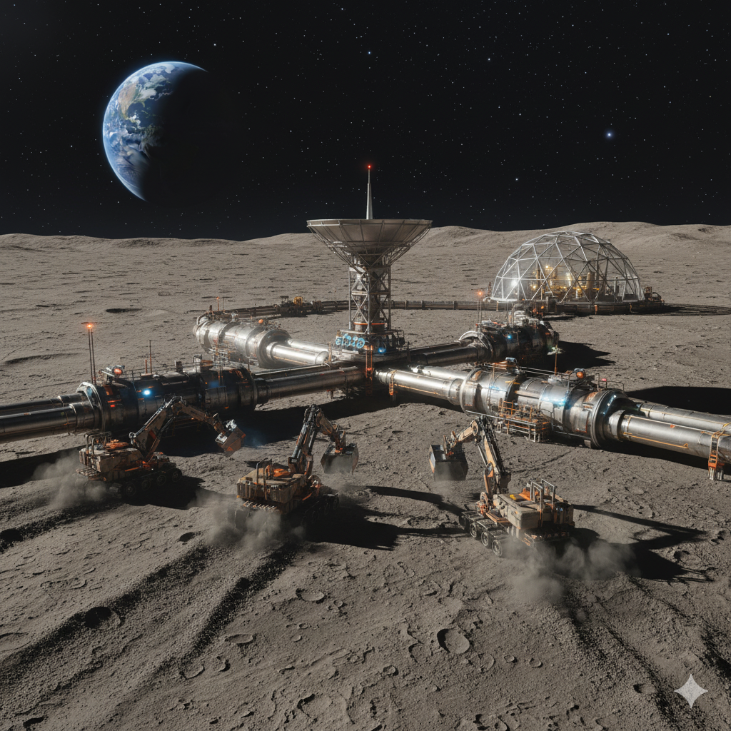 Concept d'exploitation minière de l'Hélium-3 sur la Lune (ISRU)